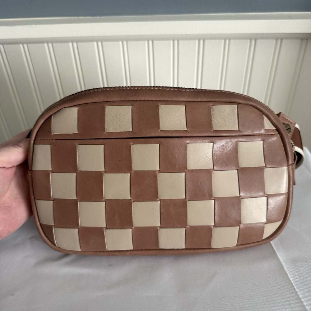 Andar The Devin Crossbody Belt Bag Purse Fanny Pack In Dusk Crema Checkered